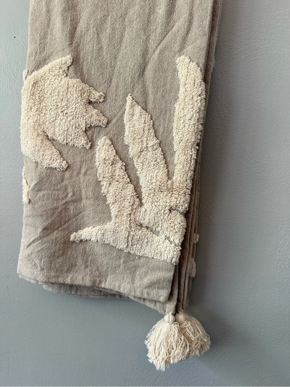 Made in India Cream & Taupe Oversized Decorative Throw 50x70